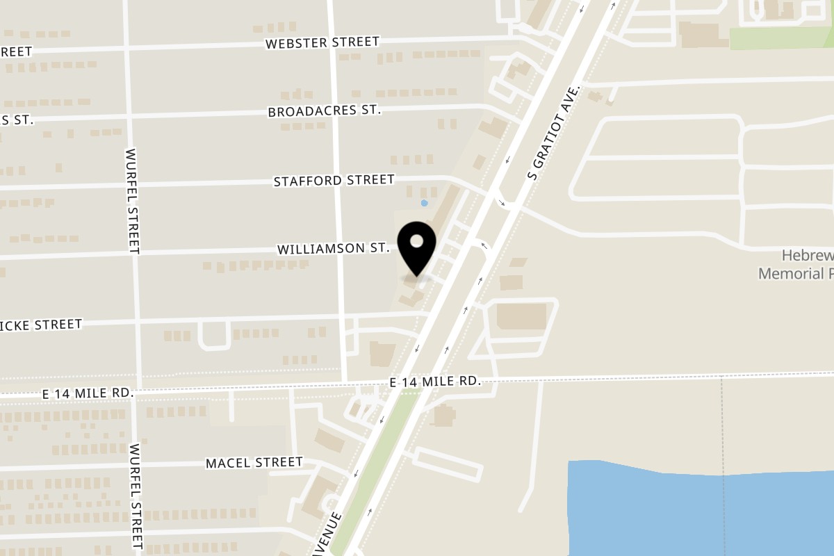 Map showing the location of Kabob Castle on 33133 Gratiot Ave in Clinton Township